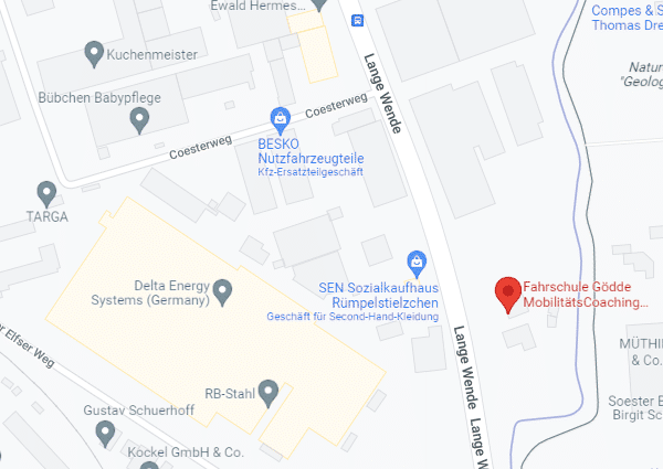 Anfahrtsskizze für den Stützpunkt Soest